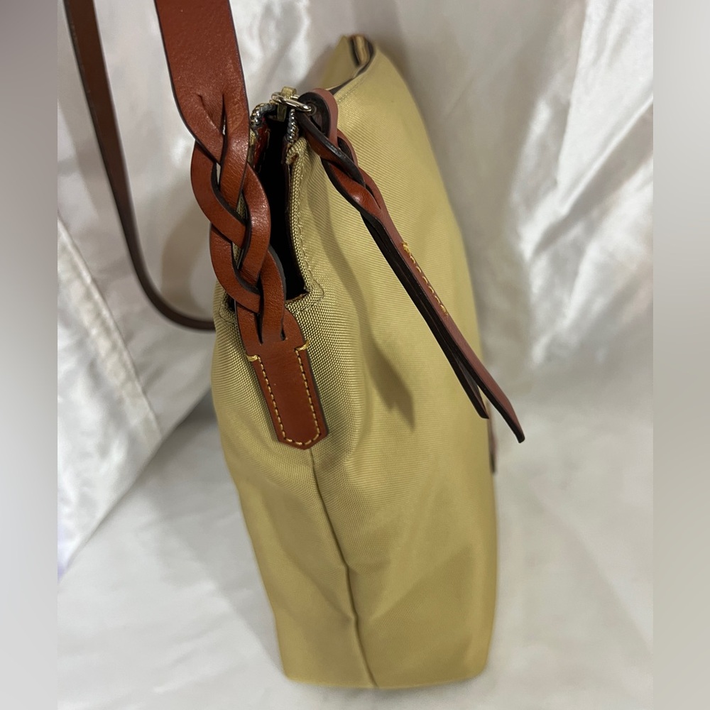 Dooney & Bourke Tan Crossbody Bag with Brown Trim HOBO BAG - Picture 8 of 12